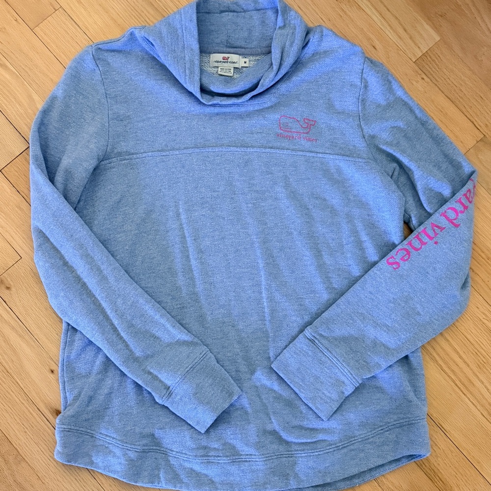 Vineyard Vines Blue Cowl Neck Pullover